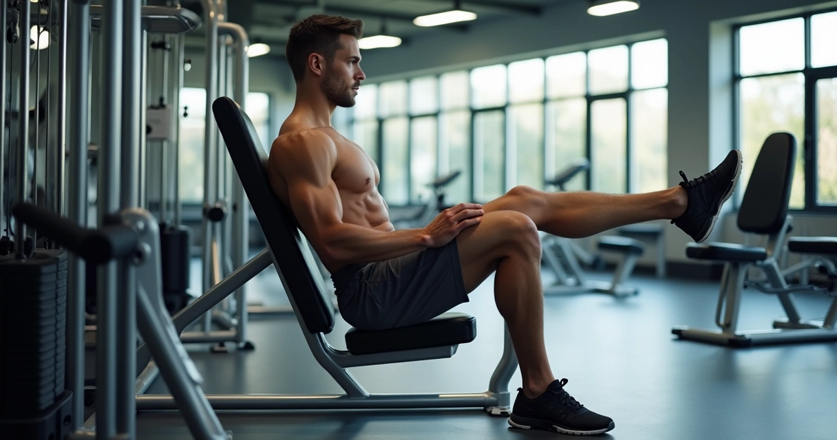 Pessoa realizando leg press 45 graus em academia com foco nas pernas 