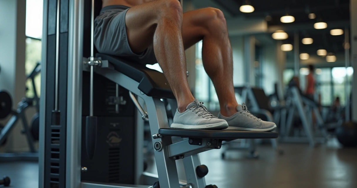 Atleta em leg press 45 graus focada em execução correta 
