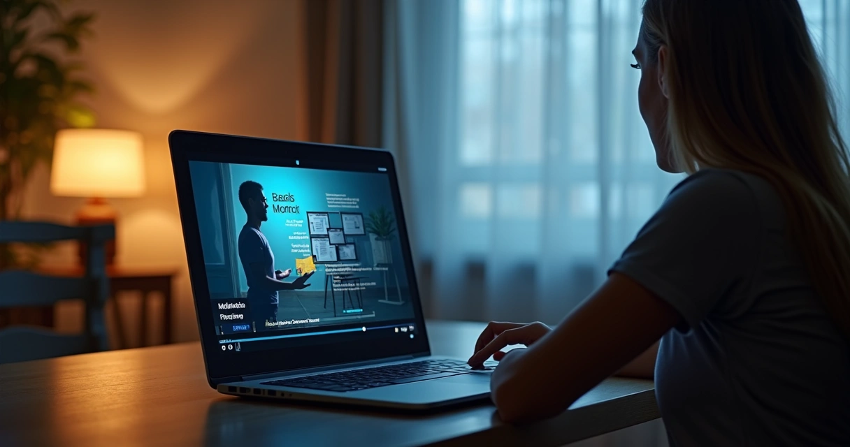 Tela de vídeo com legendas claras exibidas 