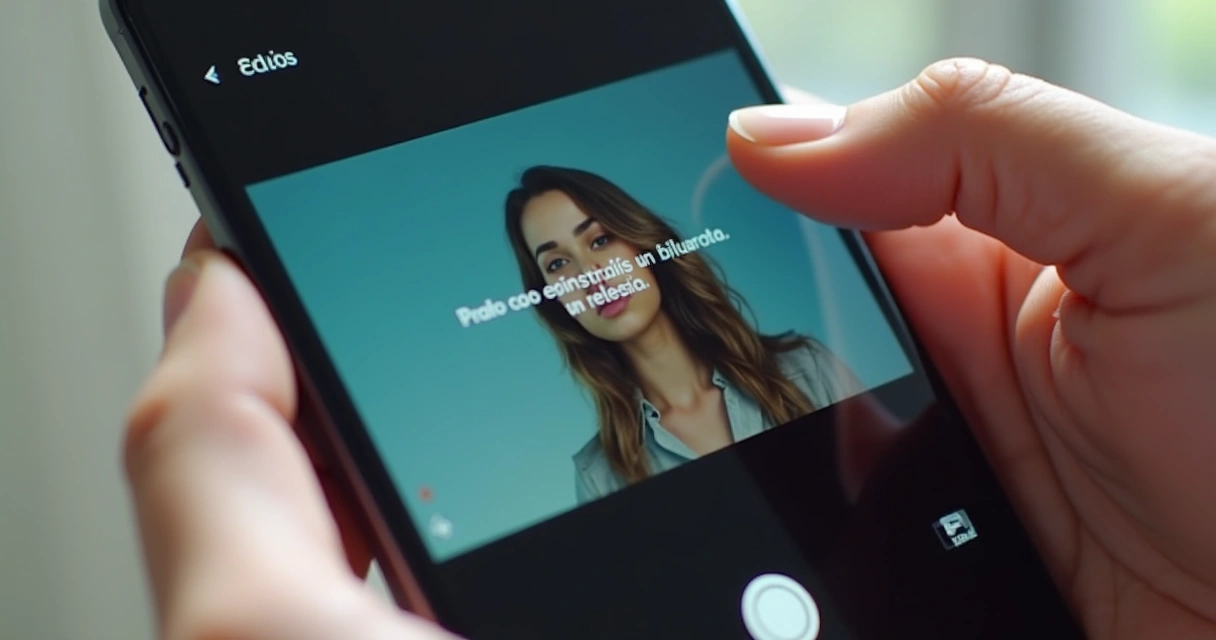Clear and large caption appearing in a vertical video during the recording of a Reel.