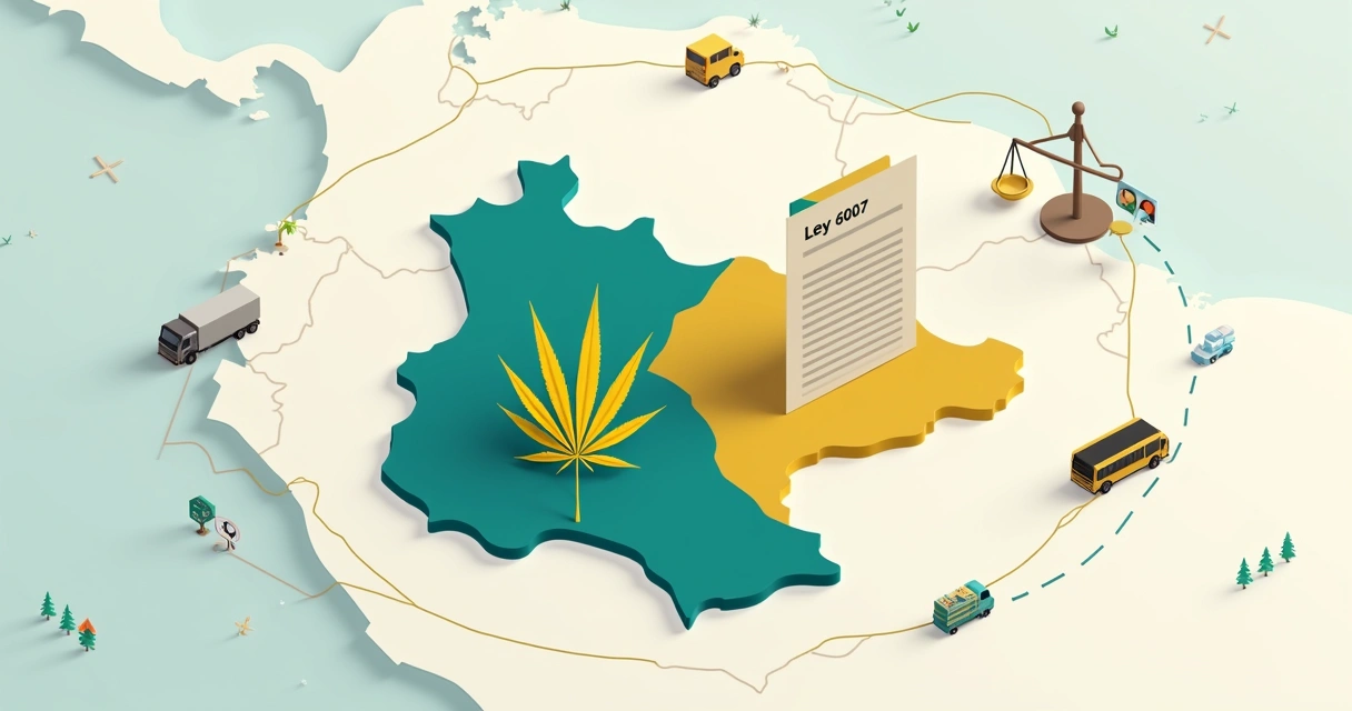 Mapa do Paraguai com ícones de lei e cannabis em estilo ilustração corporativa 