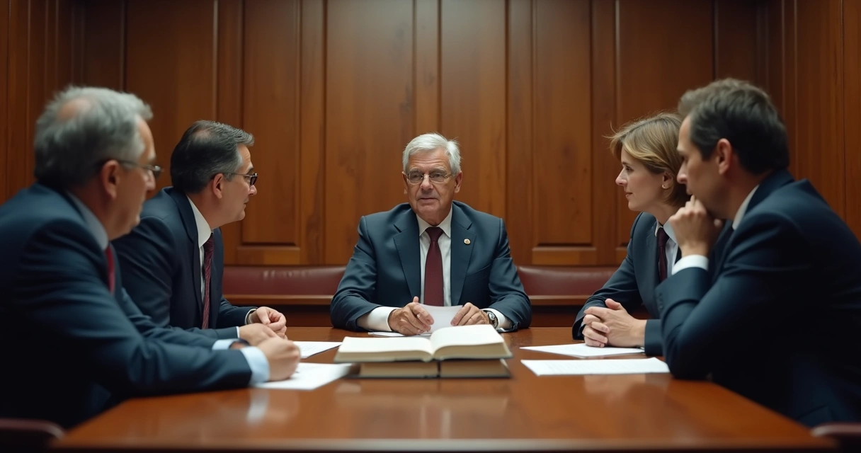 Decisão judicial sobre locação residencial em tribunal, livro da Lei do Inquilinato aberto 