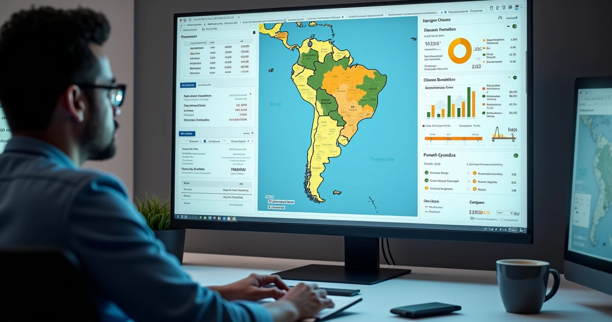 Painel virtual mostrando imóveis à venda em leilão no Piauí, com gráficos de valores, lista de cidades e mapa de clusterização. 