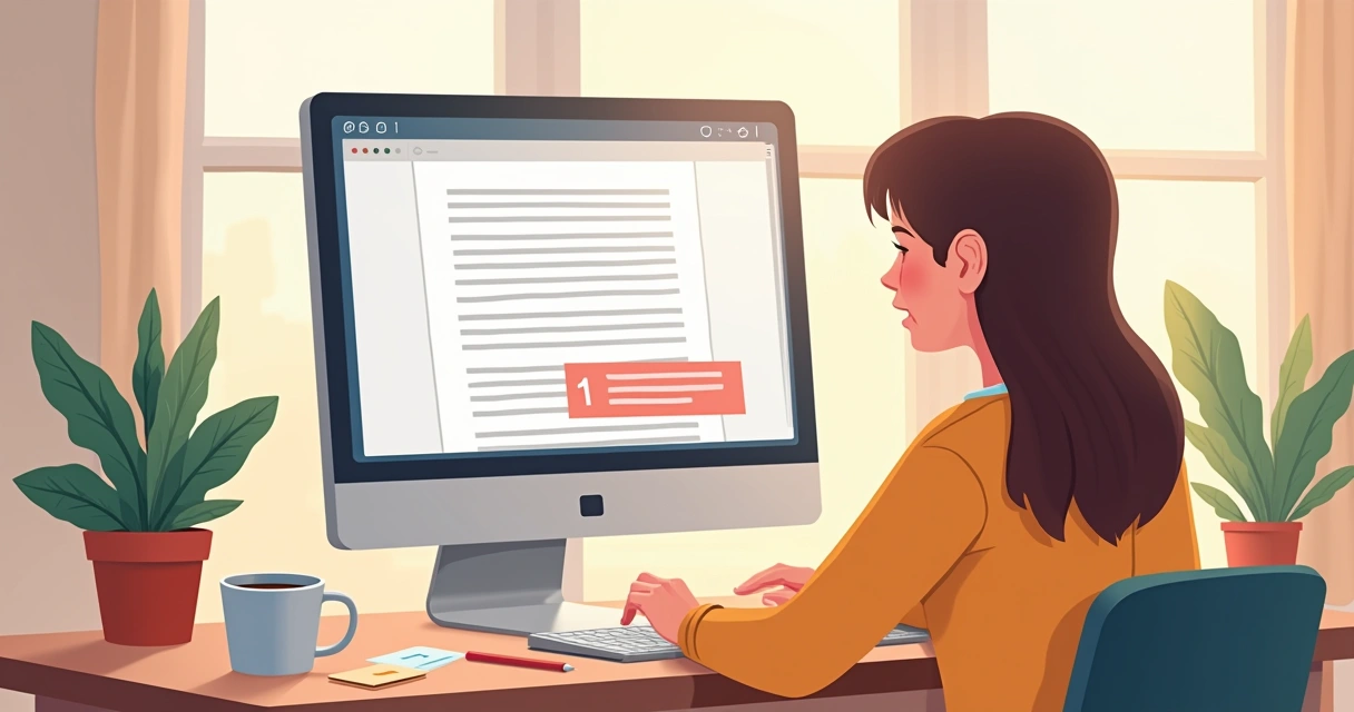 Pessoa lendo conteúdo de qualidade no computador 