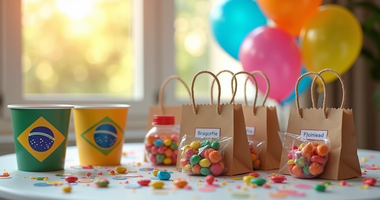 Mesa de lembrancinhas personalizadas para festa infantil 