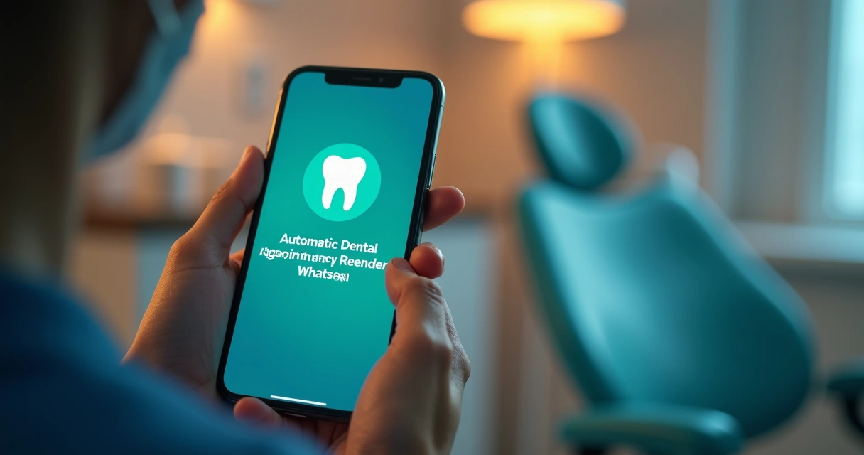 Celular exibindo lembrete automático de consulta odontológica