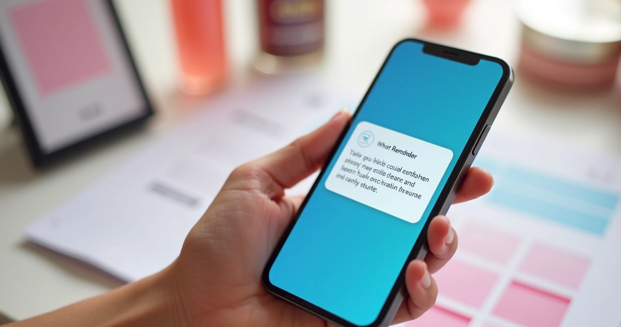 Mensagem de lembrete automático para cliente de estética em smartphone 