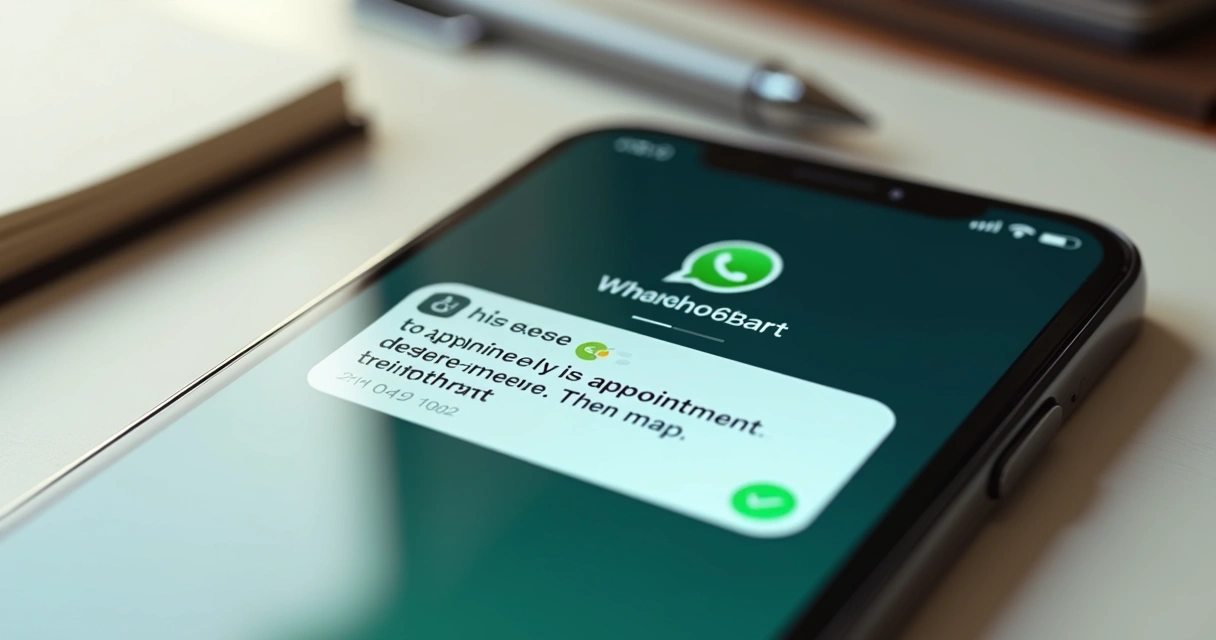 Tela celular com lembrete automático no WhatsApp