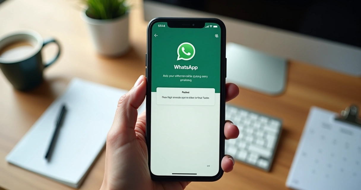 Tela de um celular com conversa de lembrete no WhatsApp 