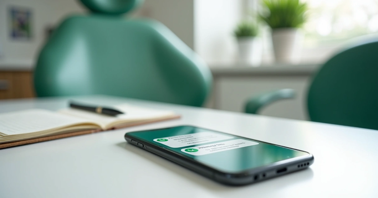 Celular com mensagem de consentimento digital e lembrete de consulta