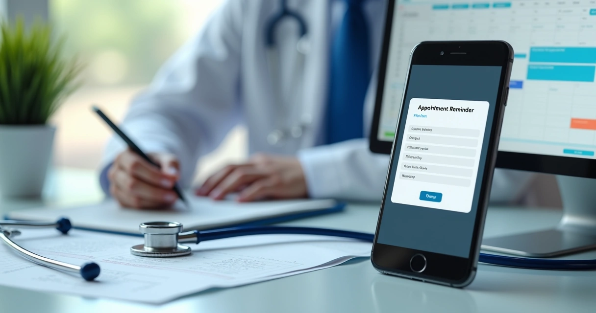 Celular recebendo lembrete de consulta médica 