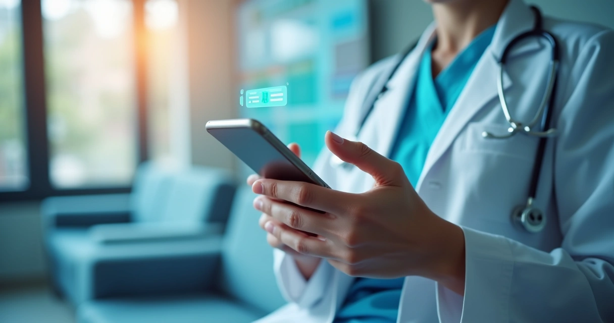 Paciente recebendo lembrete de consulta no celular 