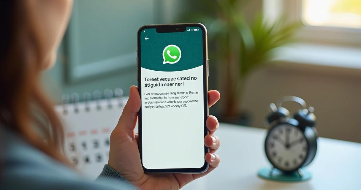 Lembrete de consulta no WhatsApp enviado a paciente