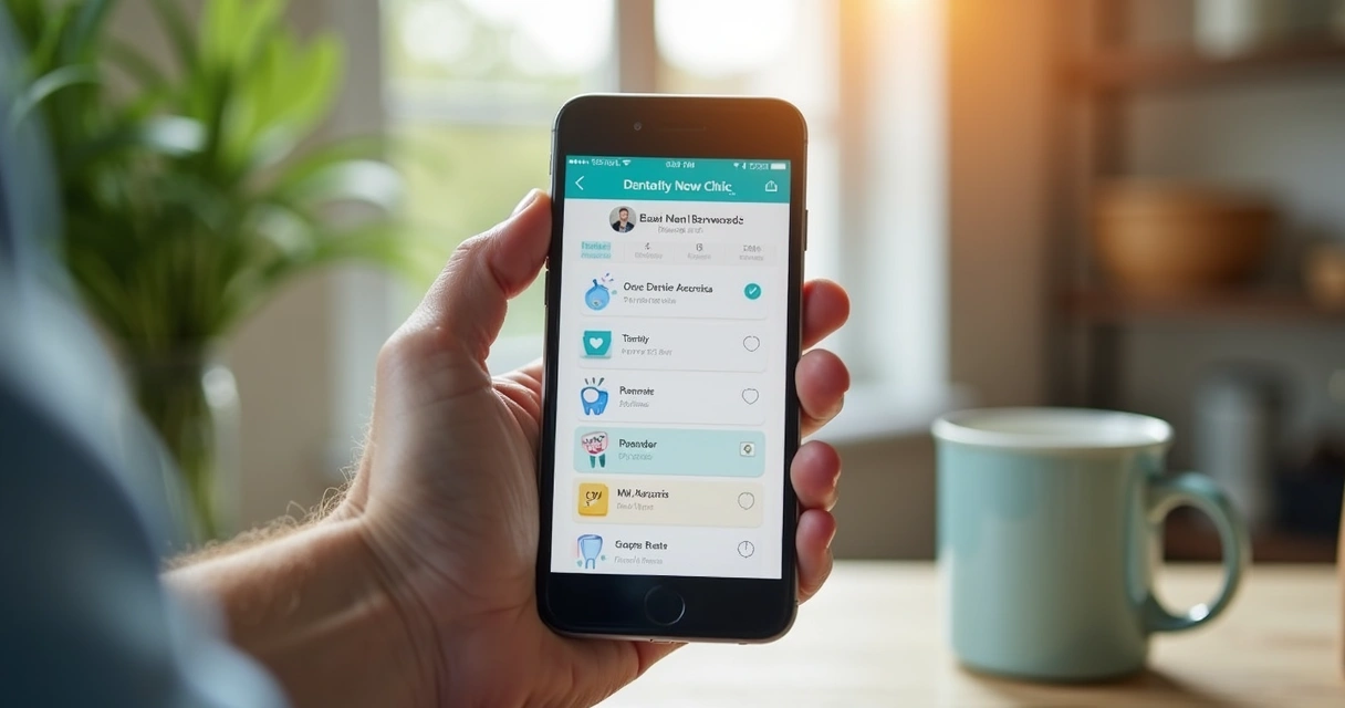 Paciente recebendo lembrete de consulta odontológica no celular 