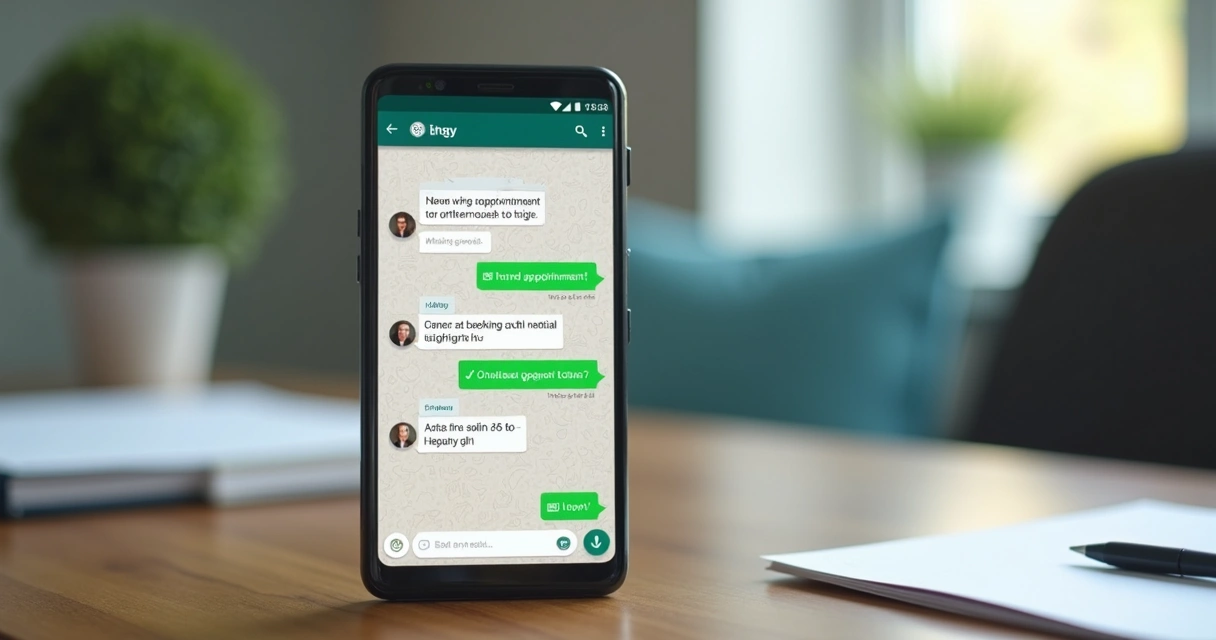 Mensagem de WhatsApp de lembrete de consulta médica 