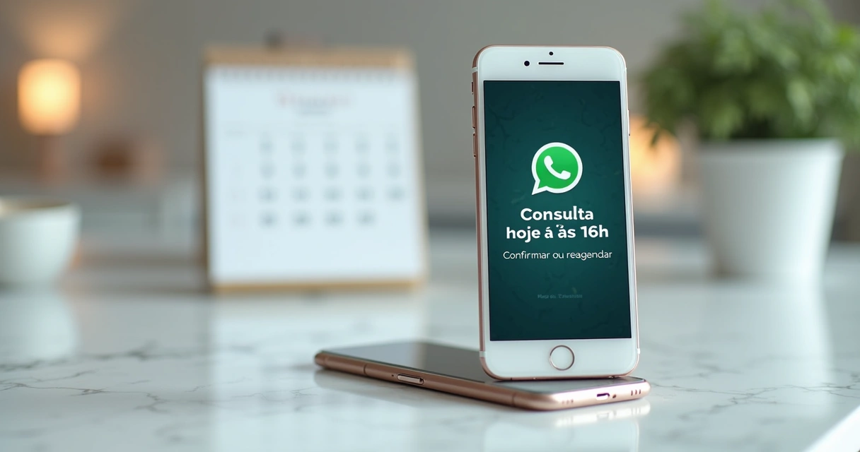 Mensagem de lembrete de consulta no WhatsApp 