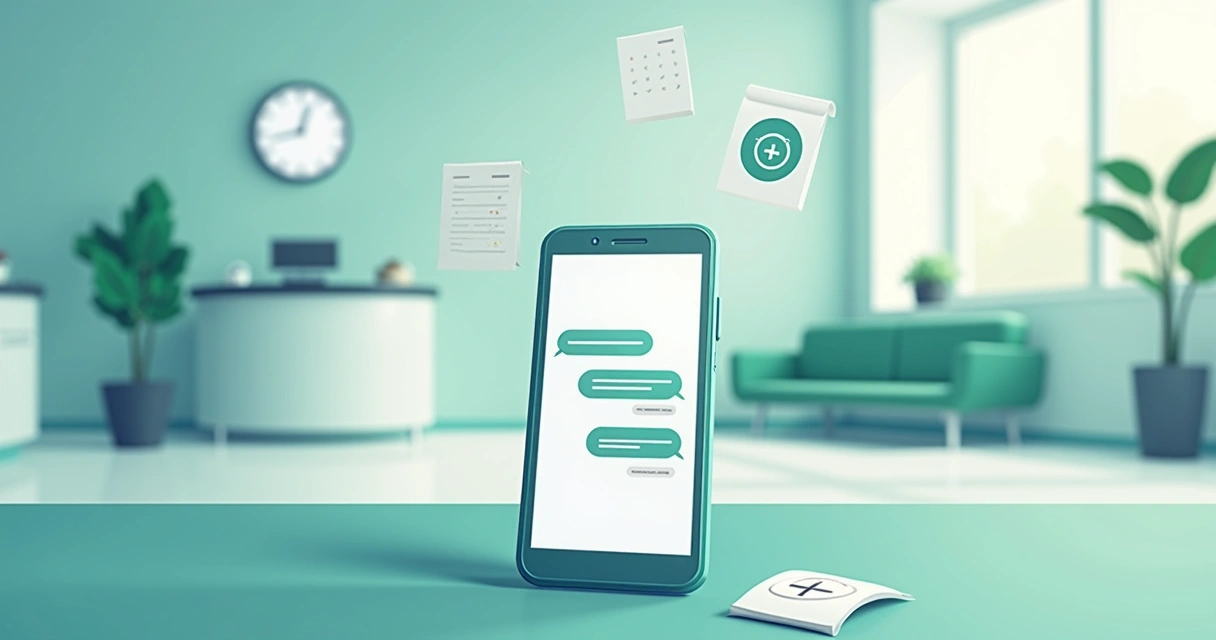 Celular mostrando tela de lembrete digital de consulta médica 