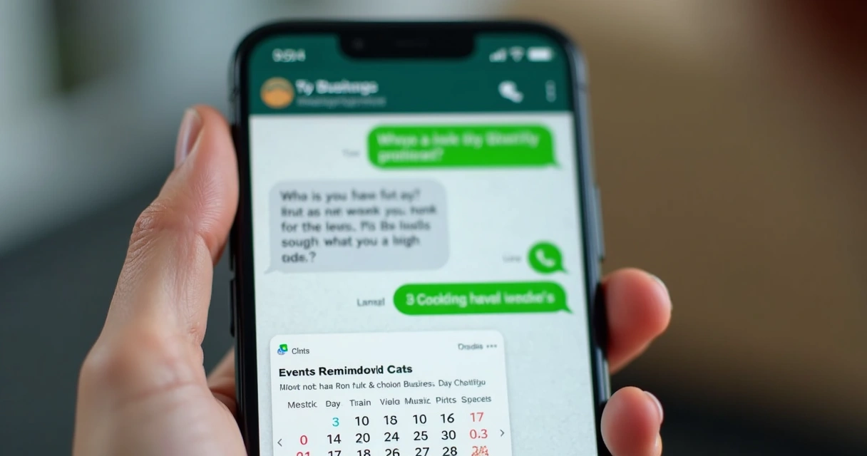 Configuração de lembrete de evento no WhatsApp Business em conversa de grupo 