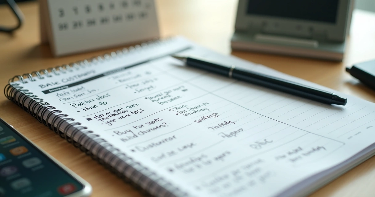 Agenda com lembretes de retorno e celular ao lado