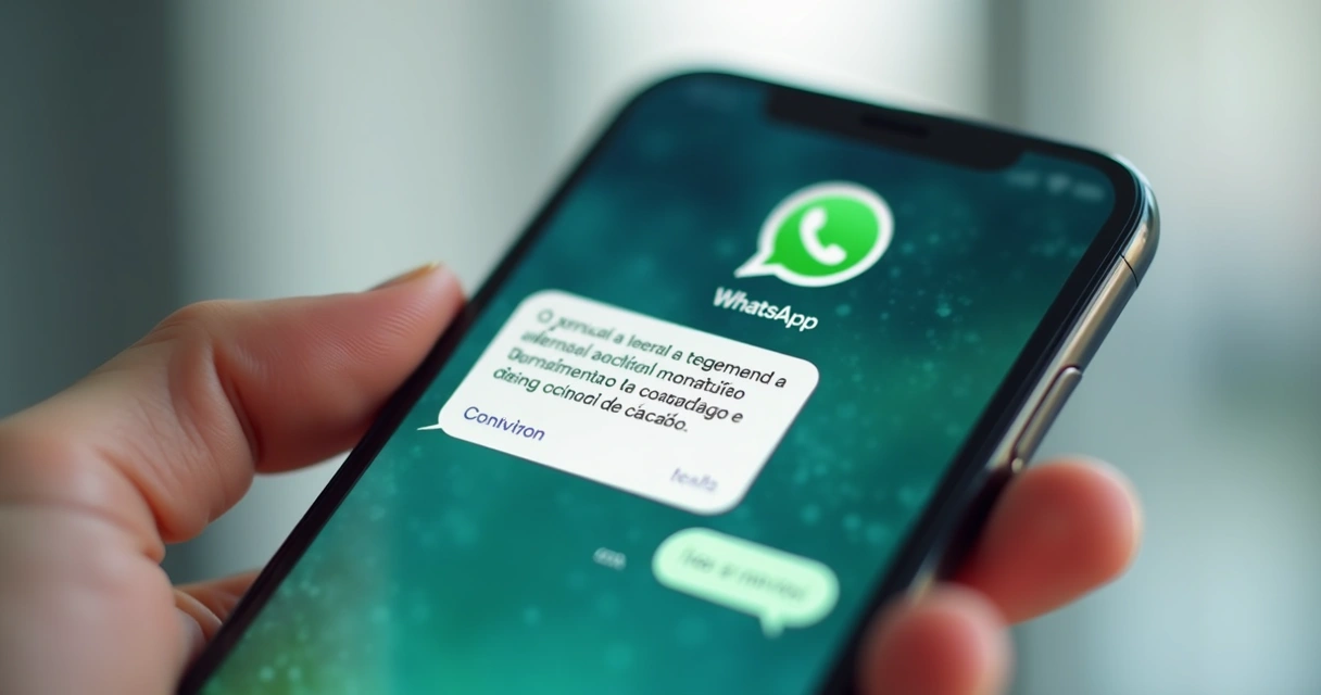 Celular enviando lembrete de WhatsApp sobre agendamento 