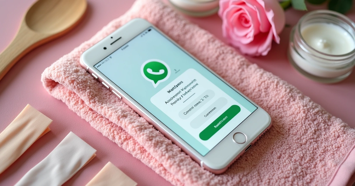 Mensagem de lembrete enviada pelo WhatsApp para cliente de beleza 