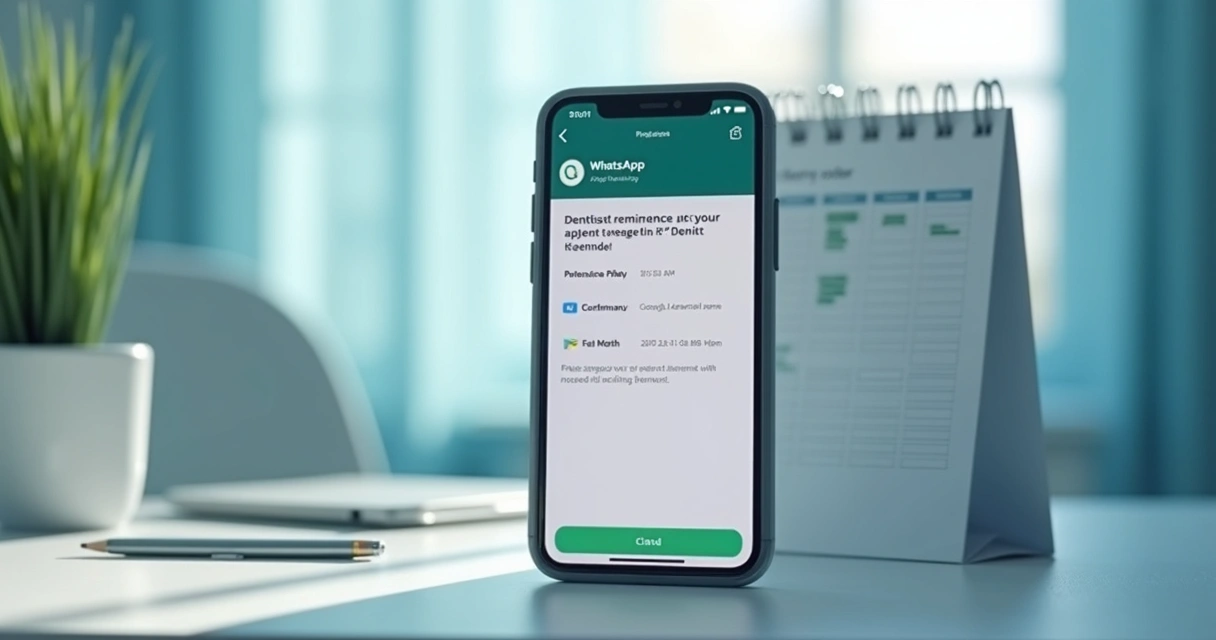 Mensagem de lembrete de consulta enviada no WhatsApp 