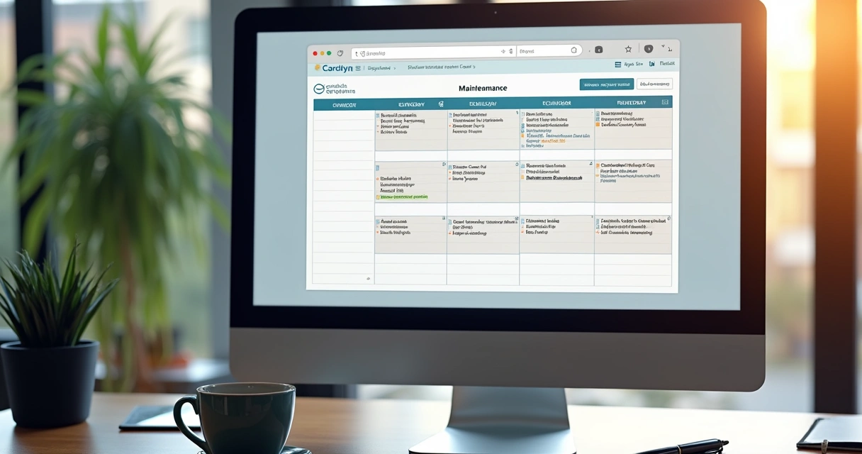 Calendário digital com lembretes de manutenção de condomínio 
