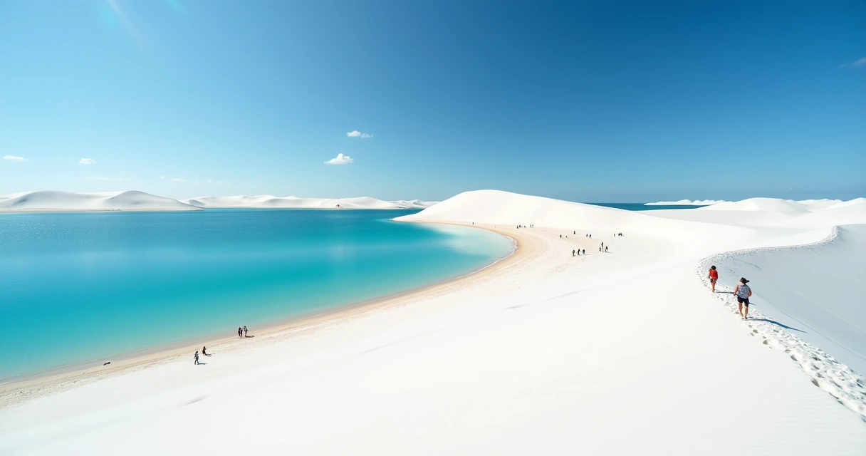 Paisagem de dunas e lagoas nos Lençóis Maranhenses 
