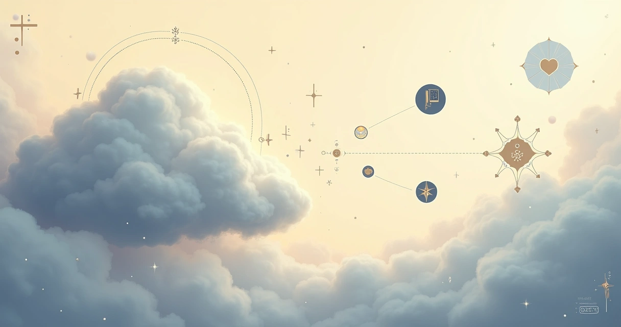 Lenormand cloud card dispersing fog to reveal clear symbols 