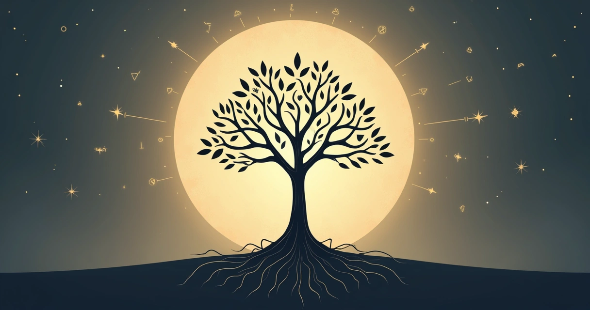 Lenormand Tree symbol surrounded by health and energy icons 