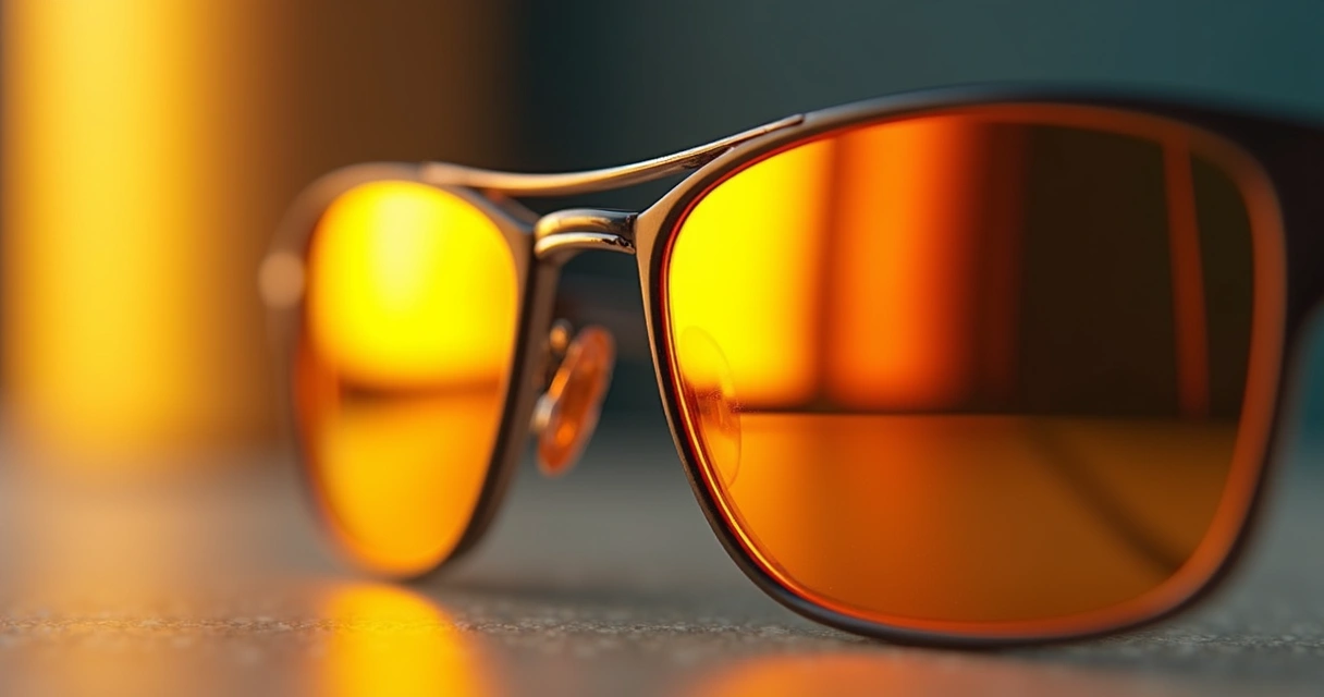 Close das lentes amarelas realçadas, textura evidente e nuances entre amarelo e laranja. 