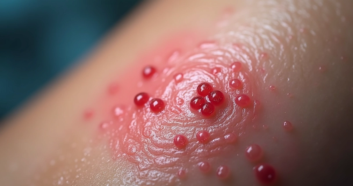 Feridas de herpes genital em vulva feminina