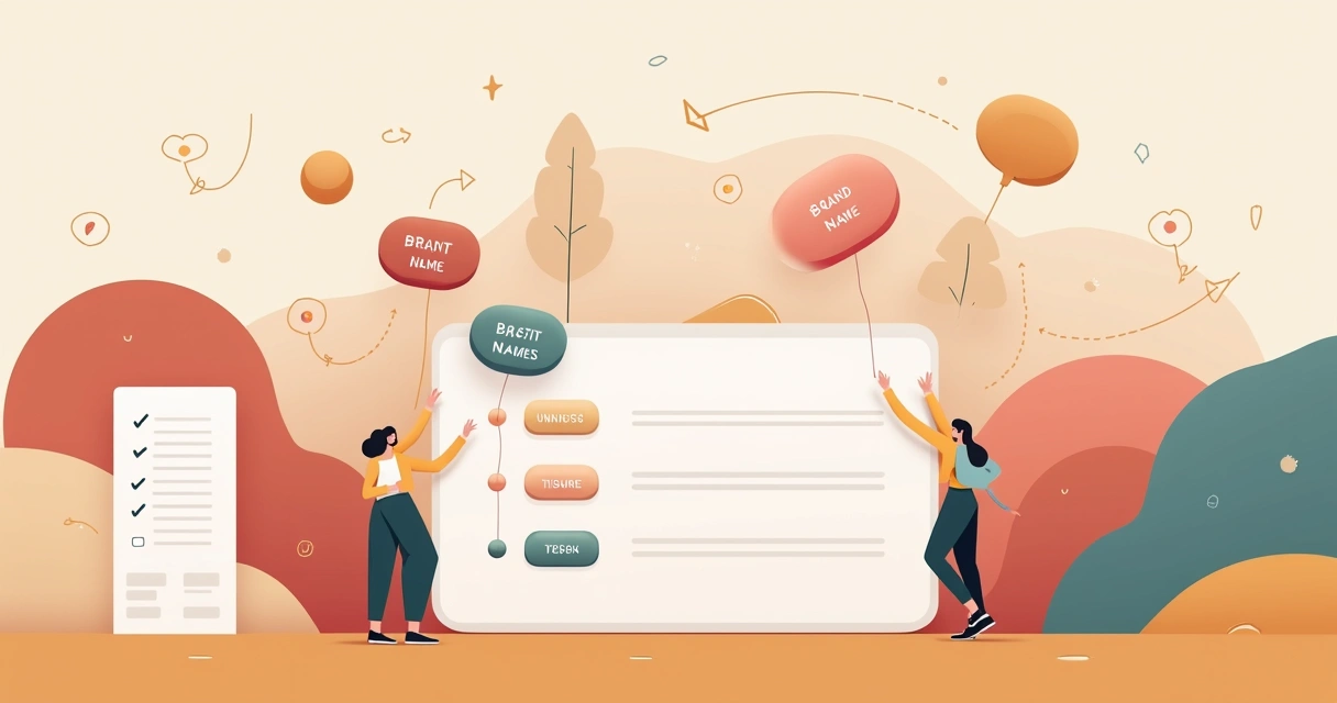 Letreiro com opções de nomes femininos fluindo sobre fundo abstrato 