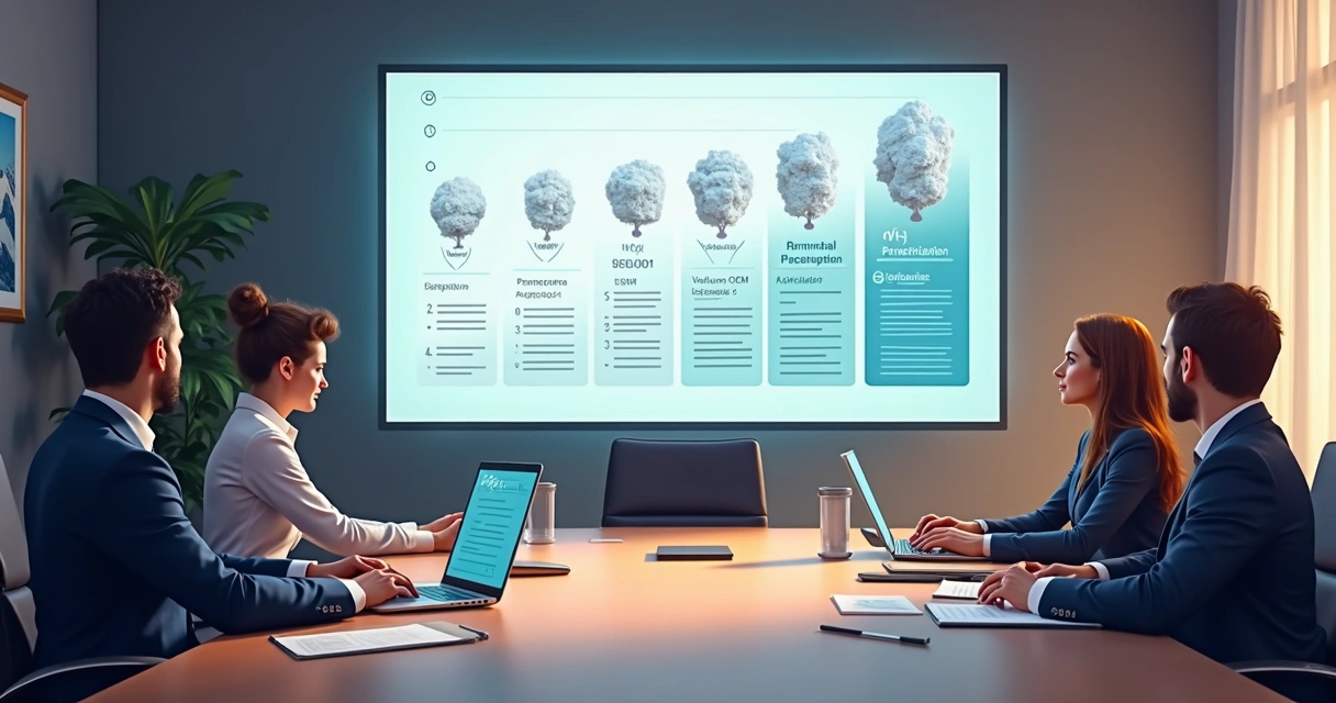 Painel que compara diferentes tipos de licenças de software corporativo