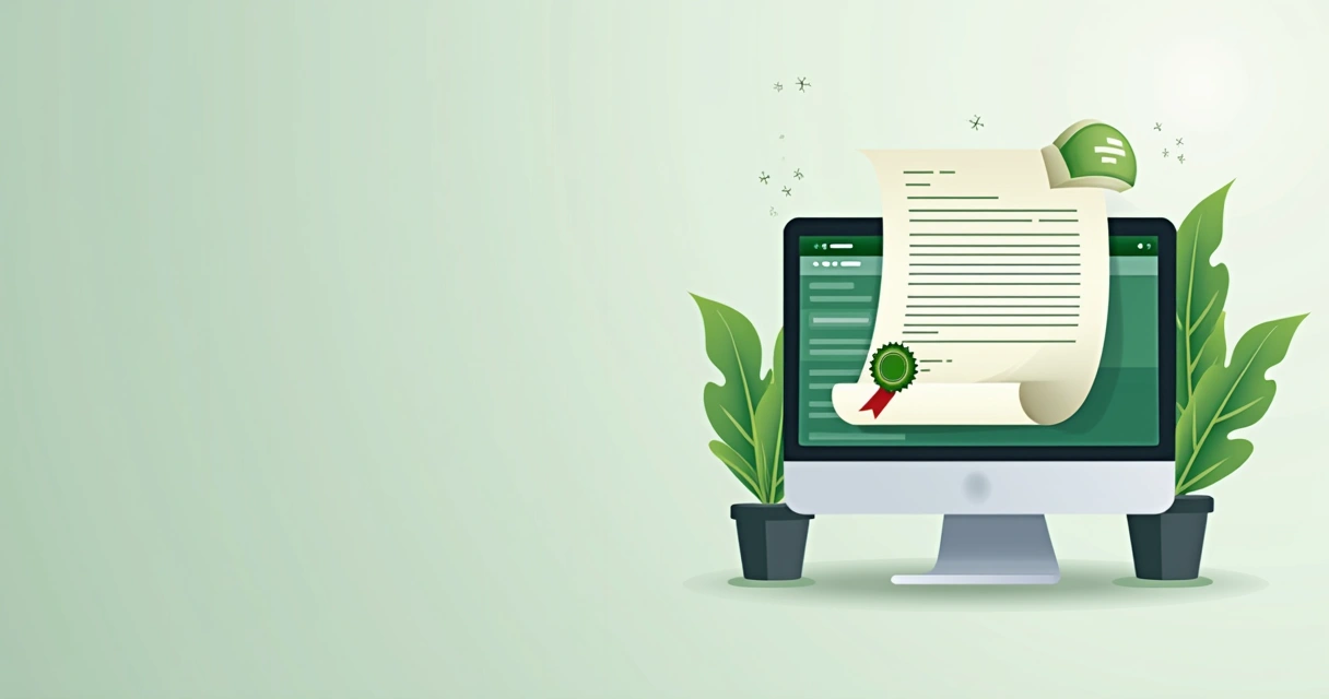 Documento digital de licenciamento com selo de aprovação 