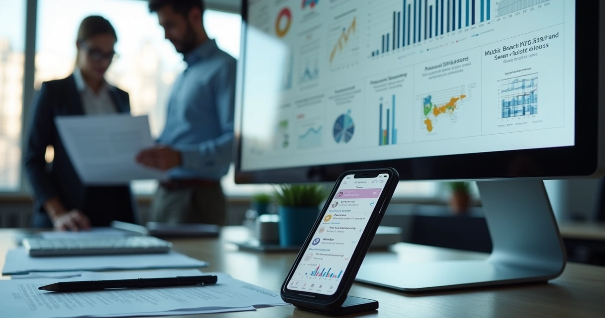 Tela de computador mostrando análise de editais com inteligência artificial 