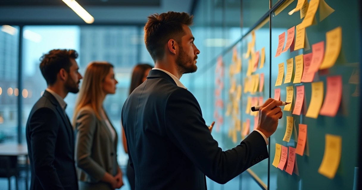 Líder trabalhando, adaptando estratégias de projeto 