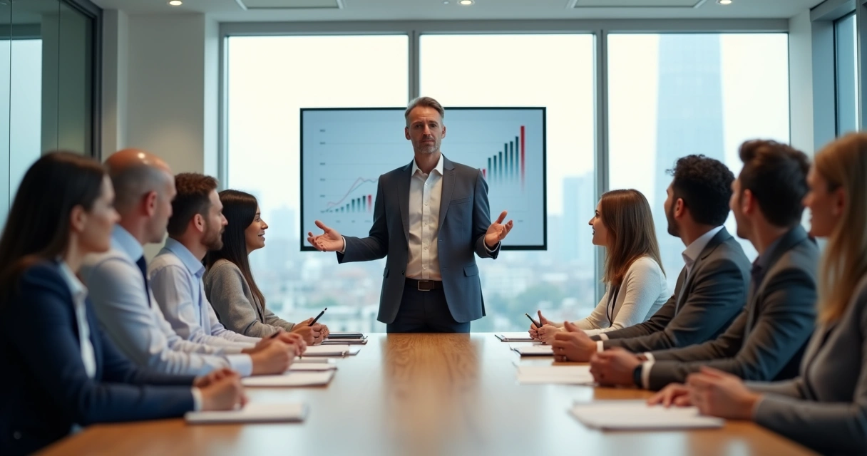 Líder em reunião assumindo erros diante da equipe 