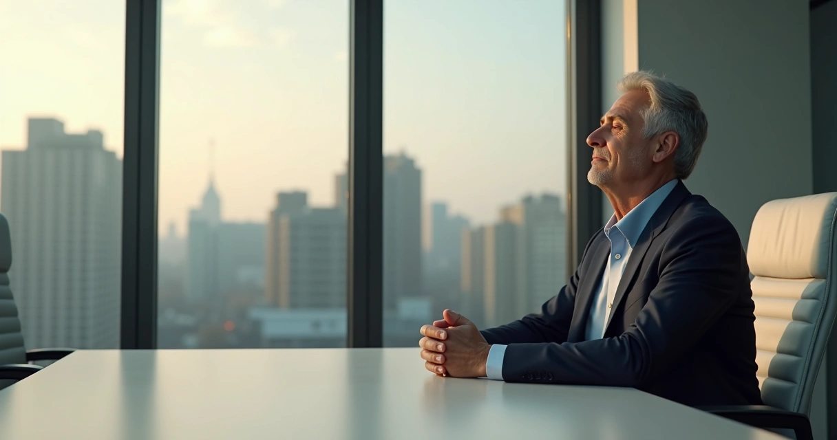 Líder concentra antes de una reunión importante 