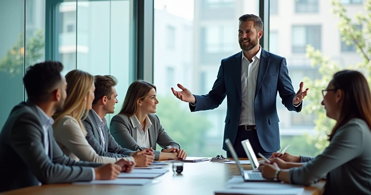 Líder conversa com equipe demonstrando atitude coerente. 