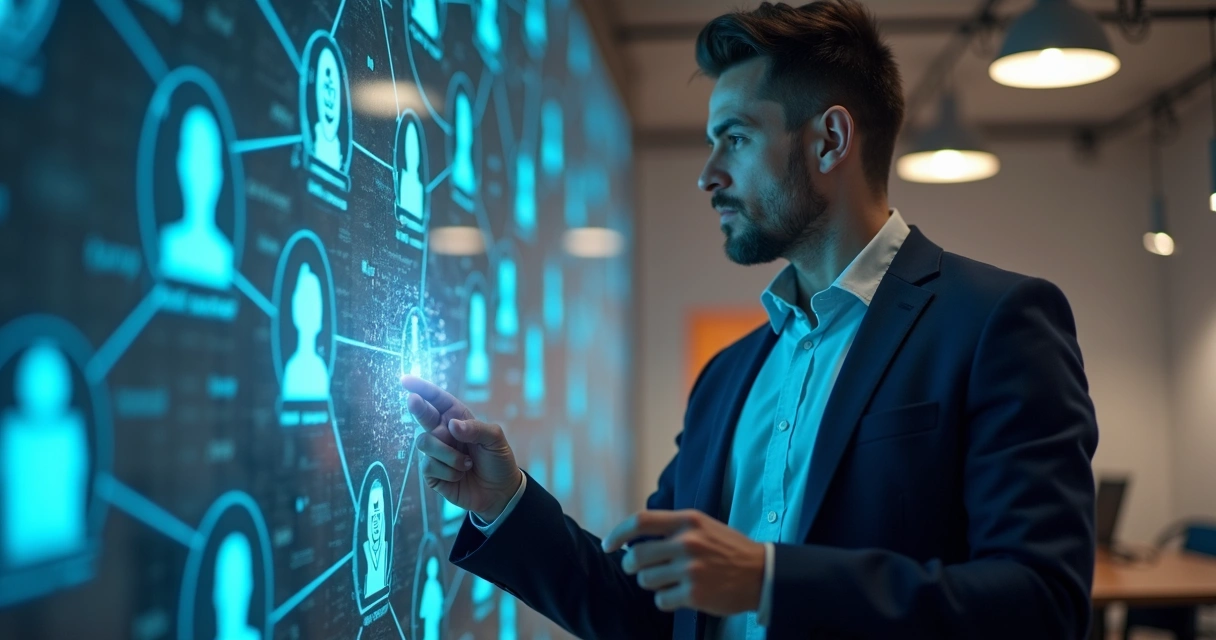 Líder conectando pessoas de diferentes áreas no LinkedIn 