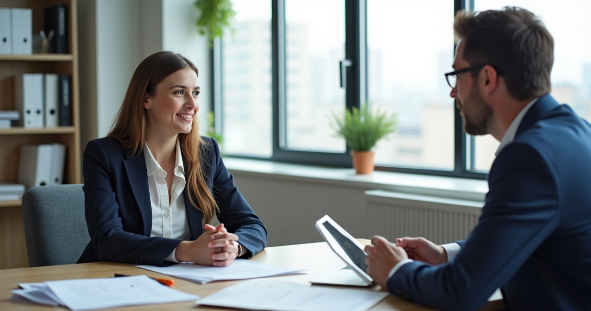 Pessoa líder dando feedback construtivo a colega de equipe 