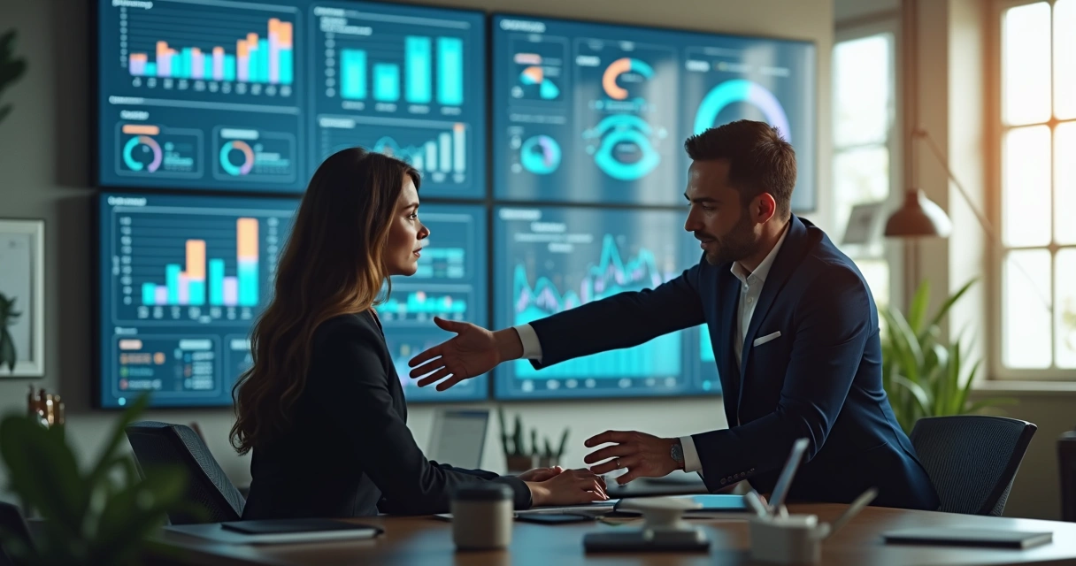 Líder apoiando colega em ambiente de alta tecnologia 