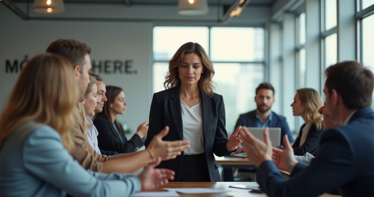 Líder calmo em meio a conflito na equipe 