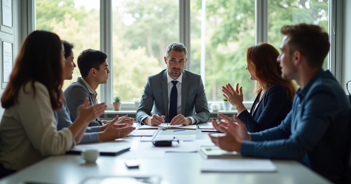 Líder recebendo feedback construtivo em reunião