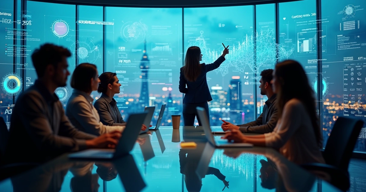 Executiva aponta gráficos em painel de dados 