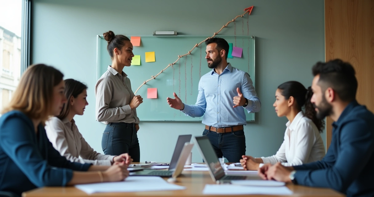 Líder acolhendo profissional que se autossabota diante da equipe em reunião 