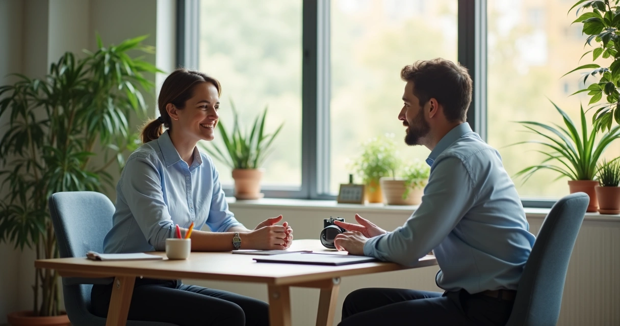 Líder inclusivo em conversa individual com colaborador