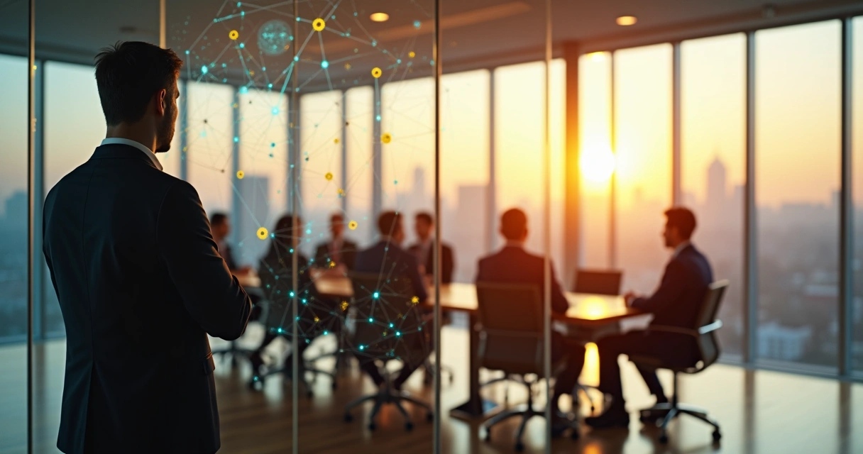 Líder observando padrões inconscientes em equipe de negócios 