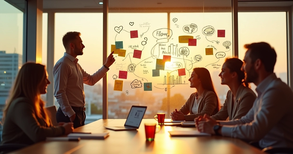 Líder observando un equipo diverso conectando emociones y cultura organizacional 